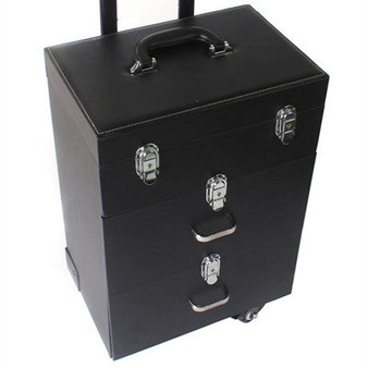 KUNDUI Luggage suitcase professional Manicure Trolley Caster with brake Pu new aluminum Travel Bags case makeup cosmetic box