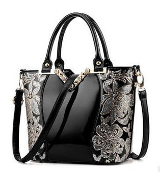 Luxury Sequin Embroidery Women Bag Patent Leather Handbag Diamond Shoulder Messenger Bags Famous Brand Designer LL242