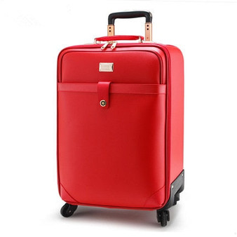 Married The Box Trolley Luggage Universal Wheels Travel Bag Female Red Suitcase Box Bride, High Quality Retro Red Married Bag