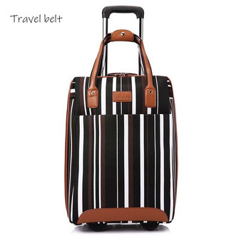 Travel Belt Oxford Rolling Luggage Set Spinner Women Brand Suitcase Wheels Stripe Carry-On Travel Bags