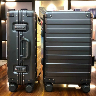 Aluminum Alloy Business Travel Hard Shell Spinner Pull Rod Box TSA Lock Cabin Trolley Suitcase 20"24inch Carry on Luggage