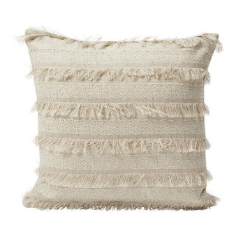 PAMPAS: Boho Woven & Fringed Schumacher Pillow Cover / Grasscloth Pillow Cover