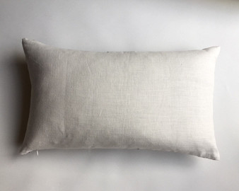 One Cream Belgian Linen Zippered Pillow cover / 12x18 Pillow cover / Plain 20x20 pillow cover / Cream 18x18 / Solid Cream Cushion