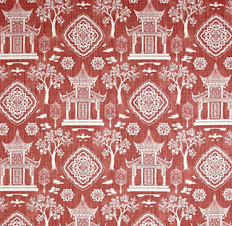 Pagoda fabric by the Yard / Linen Texture upholstery fabric / Linen Home Decor Fabric / Chinoiserie Upholstery Fabric / Asian Home Fabric