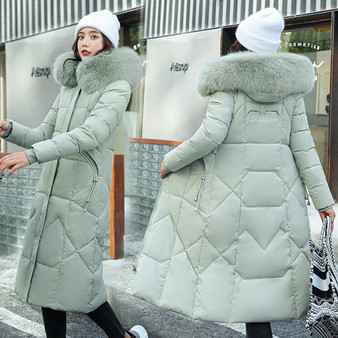 Vielleicht 2020 New Winter Coat Women's Jacket Casual Long Parka Fur Hooded Winter Jacket Women Down Cotton Padded Jacket Coat