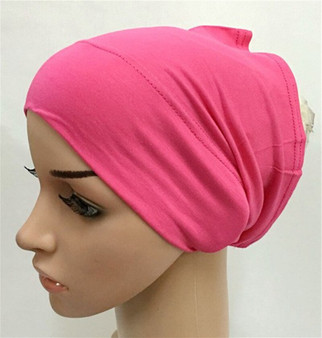 Soft Modal Inner Hijab Caps Muslim Stretch Turban Cap Islamic Underscarf Bonnet Hat Female Tube Headband