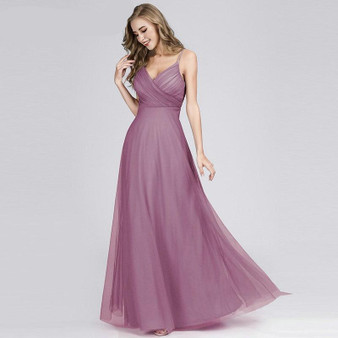 Evening Dresses Long Blush Pink A-line Chiffon Dresses For Wedding