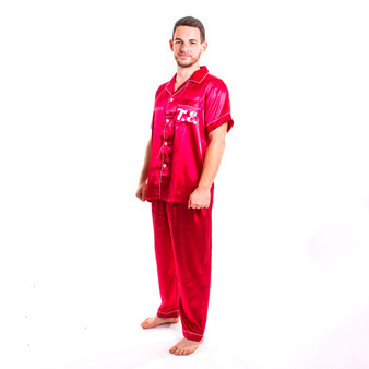 Men's Satin Pajamas Short  Sleeves + Pants