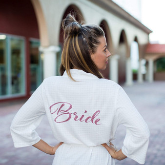 Cotton Waffle-Knit Plus size White Bridesmaids Robes