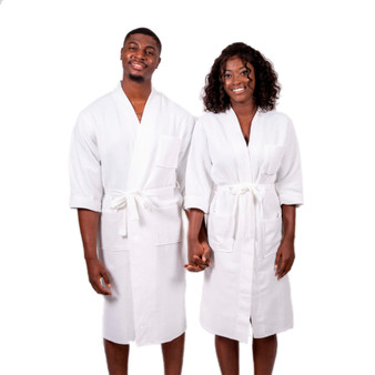 Cotton Waffle Long Customized Matching Bathrobes Set