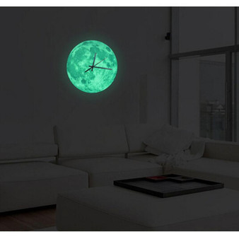 Acrylic Glowing Moon Wall Clock Hanging the Moon