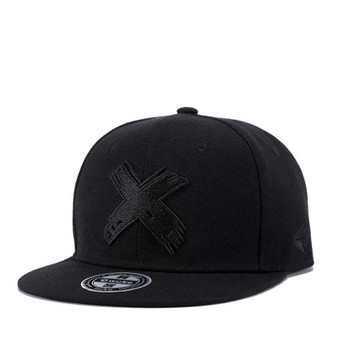 High Quality Unisex Cotton Snapback Cap 3D X Embroidery Flat Brim Baseball Cap Fashion Hip Hop Hats