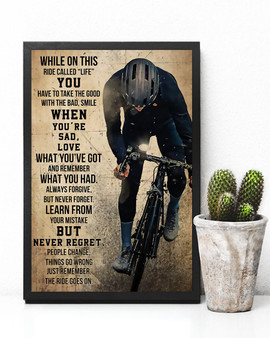 Love Cycling Meaningful Quote Vintage Gift Poster