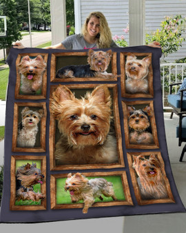 Love Yorkie Dog 3D Printed Christmas Gift Quilt