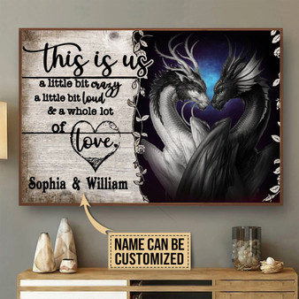 Personalized Customized Love Dragons Couple Valentine Gift Meaningful Quote Poster