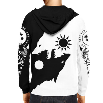 Viking Fenrir Black White Yin Yang Full Printed 3D Hoodie