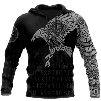 Viking Raven Tattoo Full Printed 3D Hoodie