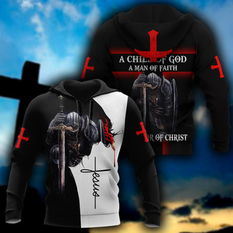 Warrior Child Of Jesus God Christ Cross Full Printed 3D Hoodie