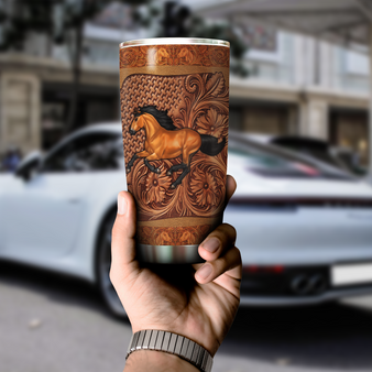 Love Brown Horse Woden Fake 3D Printed Tumbler