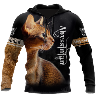 Cat Lover Abyssinian Cat Tattoo 3D Printed Hoodie