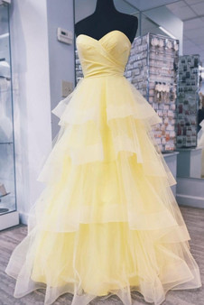 Unique Sweetheart Backless Prom Dresses For Teens Elegant Daffodil Party Dresses M924