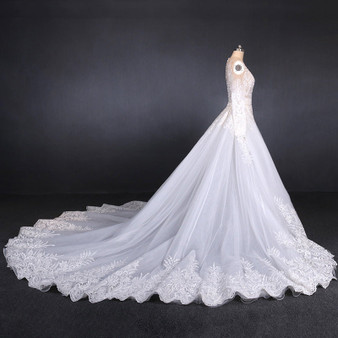 Elegant Long Sleeves Lace Wedding Dresses Beautiful Bridal Dresses M846