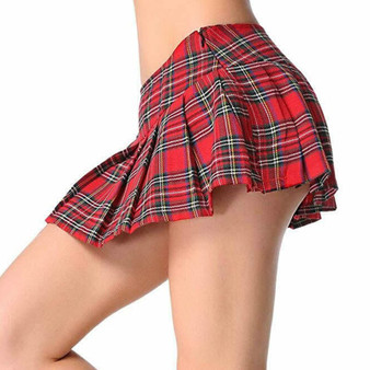 School Girl Plaid Mini Skirt