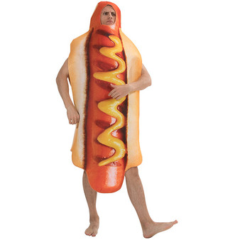 Halloween Costume For Men Hot Dog Costume Funny Hotdog Food Cosplay carnival costume adult mens party cosplay holiday costume
