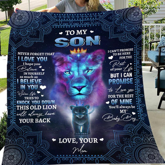 From Mom To Son Lion Love Christmas Gift Quilt