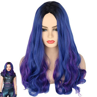 Long blue hair wig