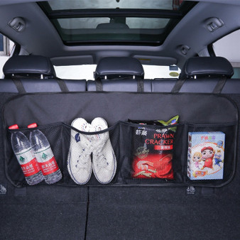 Car Rear Seat Back Storage Bag Multi Hanging Nets Pocket Trunk Bag Organizer Auto Stowing Tidying Interior Accessories Supplies