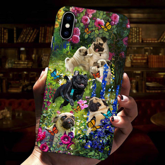 Pug Roses Pug Lover Dog Dom Phone Case