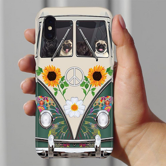 Pug Hippie Van Car Phone Case