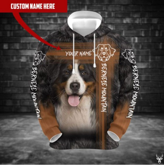Personalized Customized Bernese Mountain Dog 3D Printed Hoodie