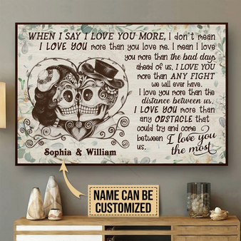 Personalized Customized Skull I Love You The Most Couple Valentine Gift Poster