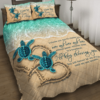 Valentine Day Gift, Sea Turtle Couple Bedding Set