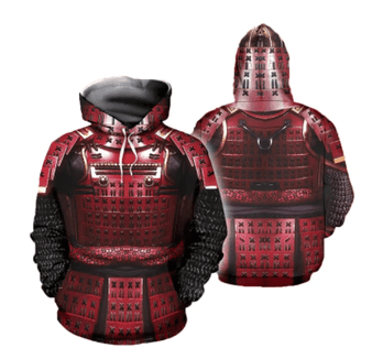 Cosplay Japanese Samurai Warrior Red Costume Hoodie