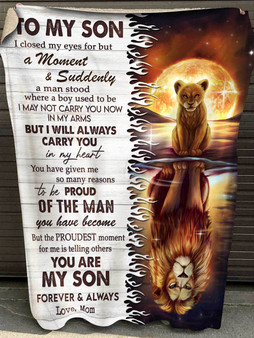 From Mom To Son Lion You Are My Son Forever & Always Quilt
