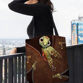 Dea Turtle 3D Printed Leather Fake Pattern Tote Bag