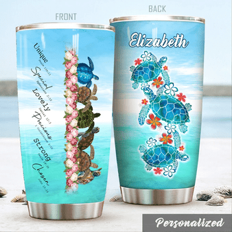 Turtle Christ God Says You Are, Customize Name Personalized Tumbler