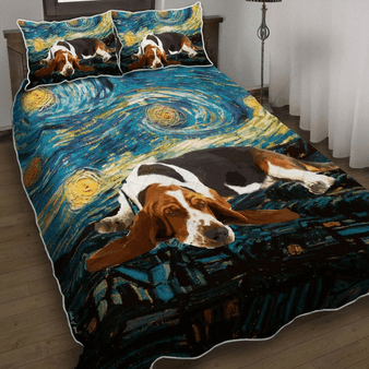 Basset Hound Starry Night Bedding Set