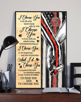 Proud Firefighter, I Choose You Wall Art Poster