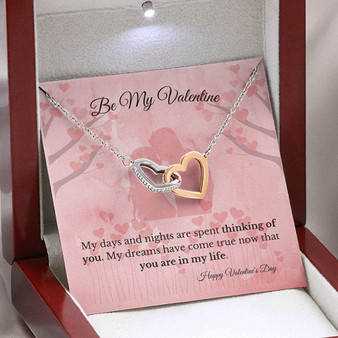 Be My Valentine Perfect Valentine Gift Couple Valentine Heart Necklace Card