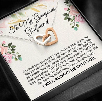 To My Gorgeous Girlfriend I Always Love You Meaningful Quote Card Necklace Valentine Gift For Her
