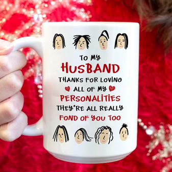 To My Husband Thanks For Lovino Funny Valentine Gift Mug