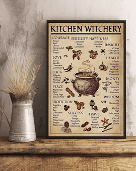 Knowledge Of Kitchen Witchery Vintage Wall Art Poster