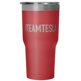 30 Ounce Vacuum Tumbler - #TEAMTESLA (Shop at Teslament - High-quality products for Tesla owners and fans)