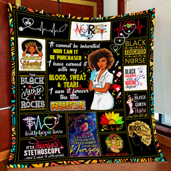 Proud Black Nurse Meaningful Quote Quilt