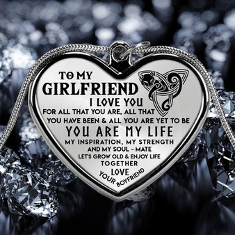 Meaningful Quote Gift For Viking Girlfriend Love Couple Valentine Heart Necklace