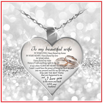 Meaningful Quote Valentine Gift For Beautiful Wife Heart Necklace